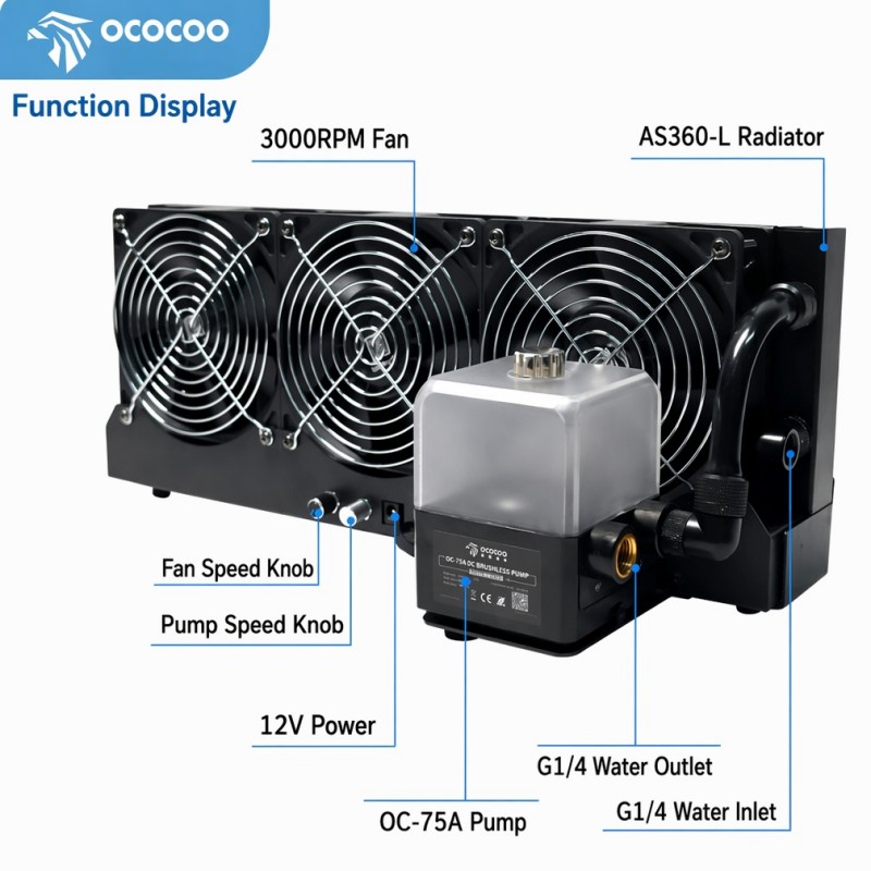 OCOCOO External  Water Cooling - External Radiator Water Cooling Kit ulasan dan harga